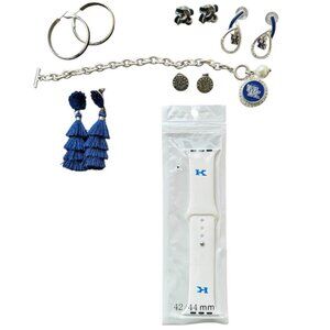 UK Wildcats University Kentucky Cats Jewelry Bundle Apple Watch Strap Earrings